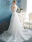 Stunning Beach Wedding Dresses 2016 Mermaid Strapless Applique Lace Flowers Detachable Train Bridal Gown